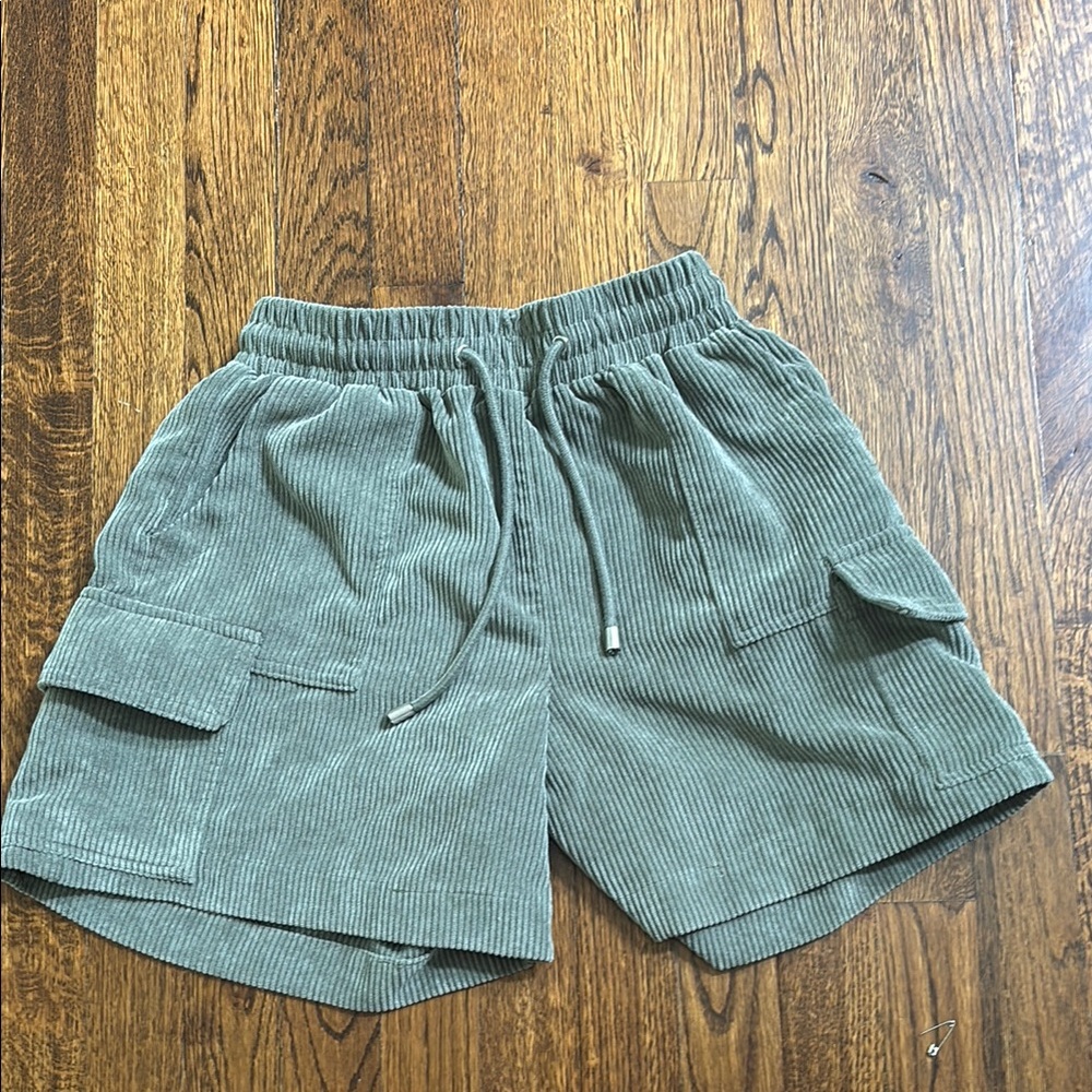 Green Corduroy Shorts